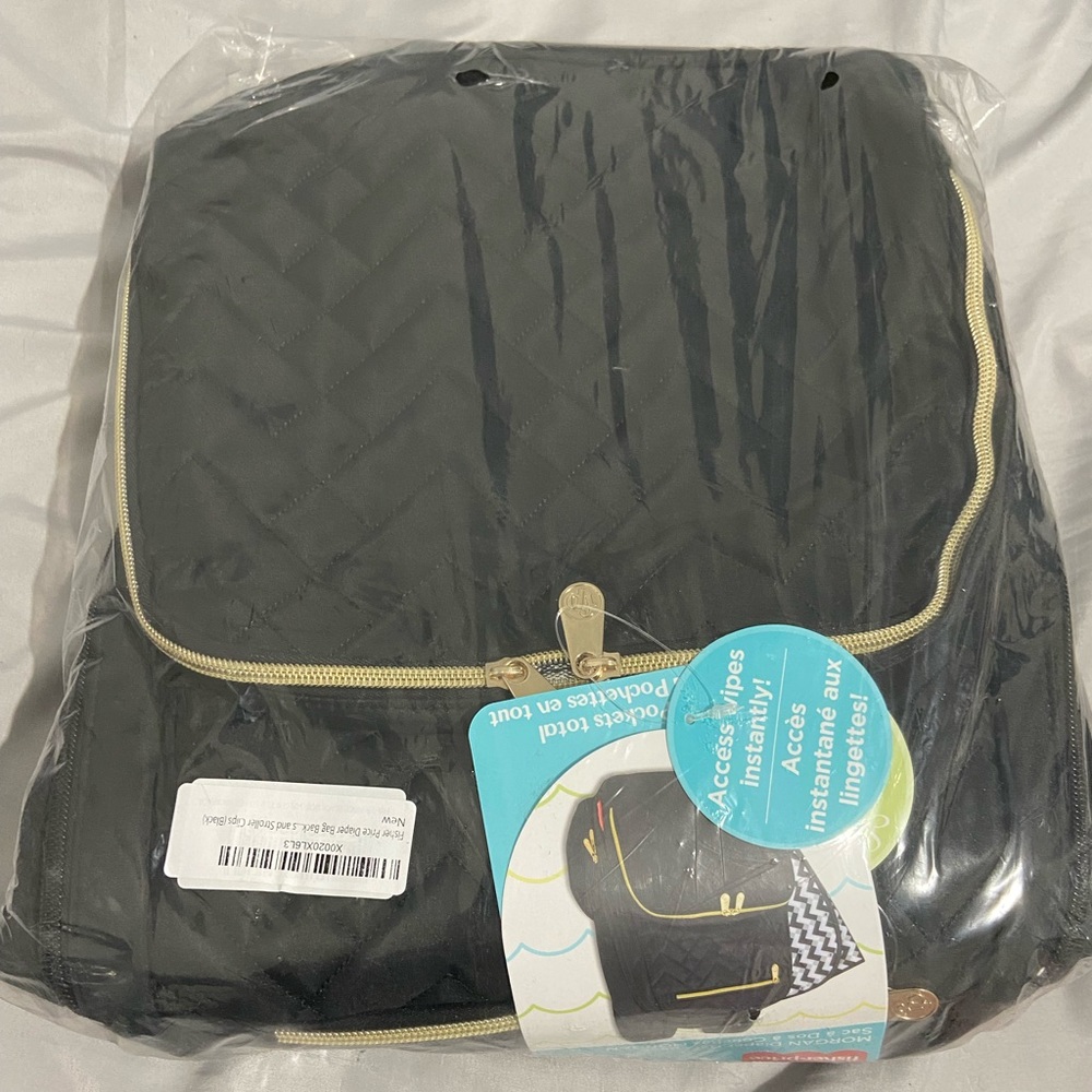 New/Unopened Fisher Price “Morgan” Diaper Bag with changing pad